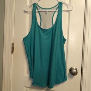 Teal Racerback Tank Top - Women XL Activewear Summer Gym Jogging Workout Casual